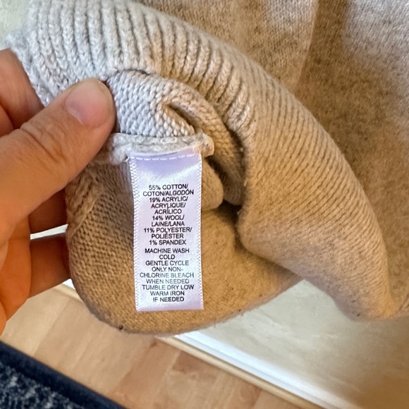 LOFT Light Gray Cowl Neck Sweater - Picture 3 of 5